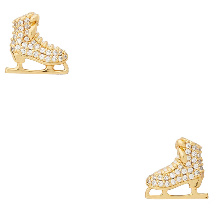 Buy Kate Spade Snow Day Ice Skate Stud Earrings in Clear/ Gold ka215 Online in Singapore | PinkOrchard.com