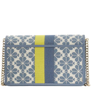 Kate Spade Spade Flower Jacquard Stripe Chain Wallet Crossbody Bag in Morning Sky Multi pwr00447