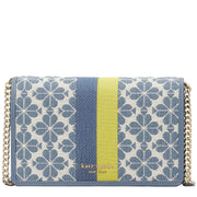 Kate Spade Spade Flower Jacquard Stripe Chain Wallet Crossbody Bag in Morning Sky Multi pwr00447