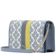 Kate Spade Spade Flower Jacquard Stripe Chain Wallet Crossbody Bag in Morning Sky Multi pwr00447