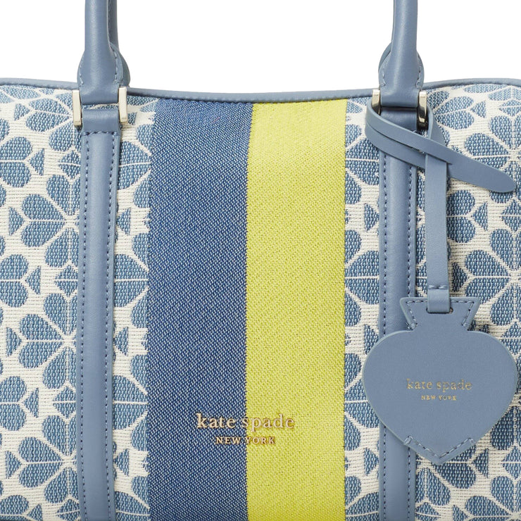 Kate Spade Spade Flower Jacquard Stripe Medium Satchel Bag in Morning Sky Multi K6604