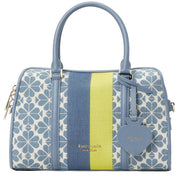 Kate Spade Spade Flower Jacquard Stripe Medium Satchel Bag in Morning Sky Multi K6604