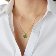 Kate Spade Spades & Studs Enamel Mini Pendant Necklace in Green Bean o0ru3241