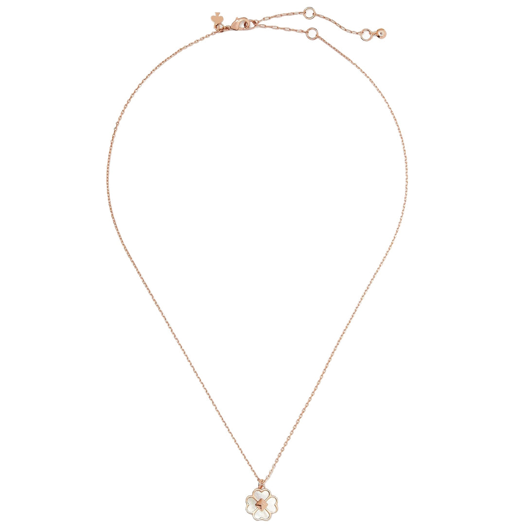 Kate Spade Spades Studs Mini Pendant Necklace in Cream Multi/ Rose Gold  ka245