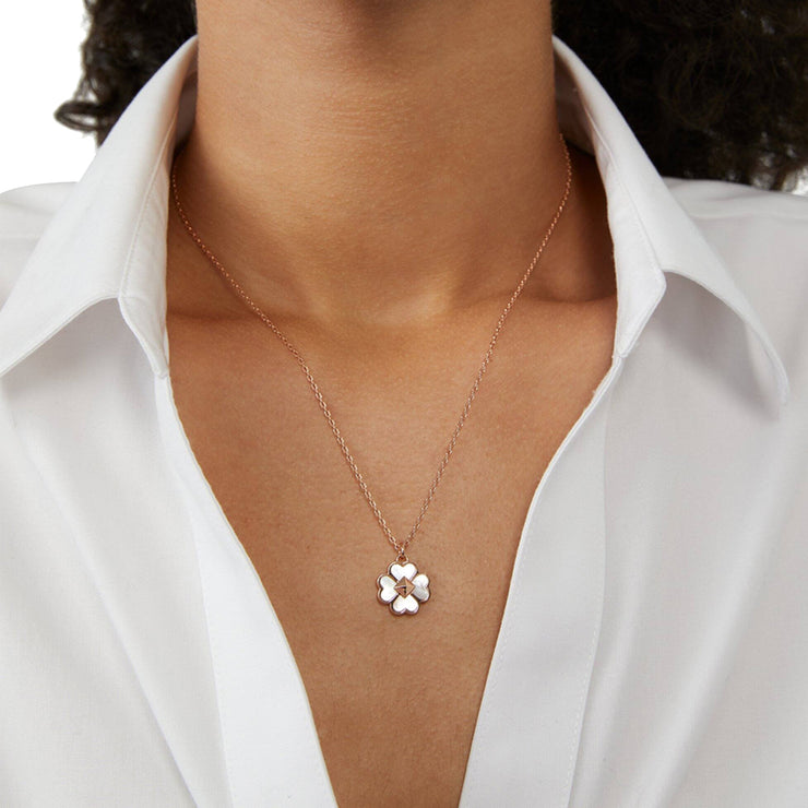 Kate Spade Spades & Studs Mini Pendant Necklace in Cream Multi/ Rose Gold ka245