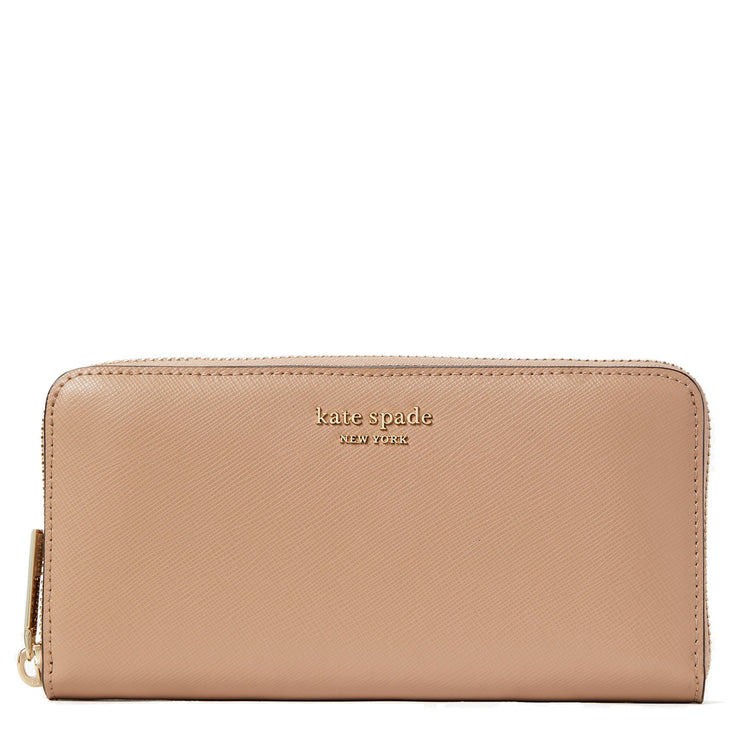 Kate Spade Spencer Zip-Around Continental Wallet in Raw Pecan pwr00281