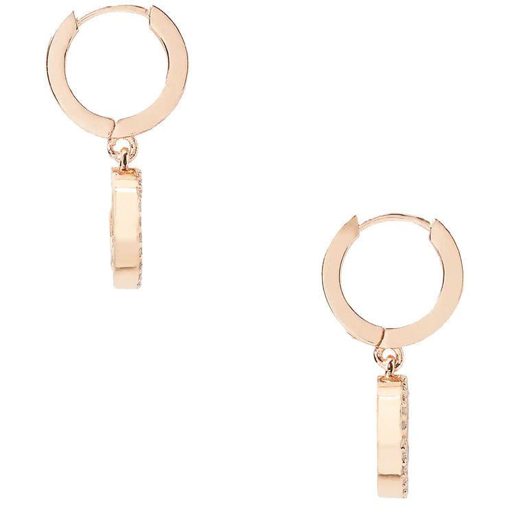 Buy Kate Spade Spot The Spade Pave Huggies Earrings in Clear/ Rose Gold k9175 Online in Singapore | PinkOrchard.com