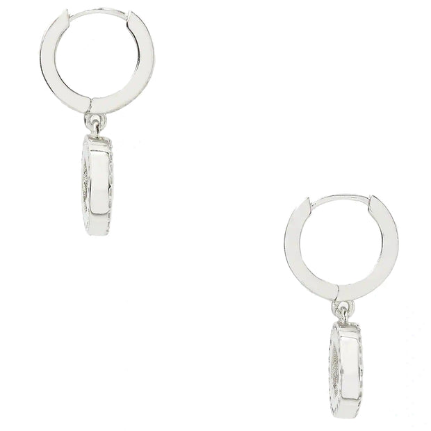 Buy Kate Spade Spot The Spade Pave Huggies Earrings in Clear/ Silver k9175 Online in Singapore | PinkOrchard.com