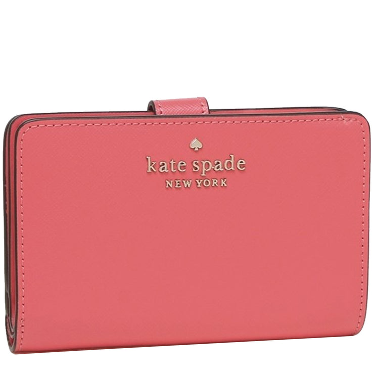 Kate Spade Staci Medium Compact Bifold Wallet in Dark Watermelon Gelato wlr00128