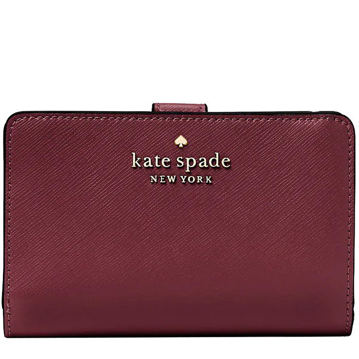 Kate Spade Staci Medium Compact Bifold Wallet in Deep Berry wlr00128