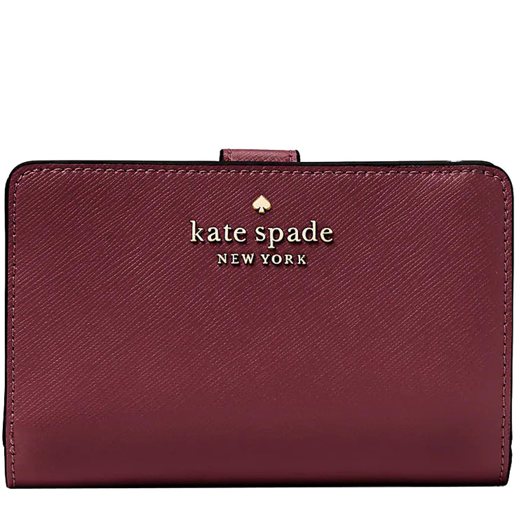 Kate Spade Staci Medium Compact Bifold Wallet in Deep Berry wlr00128