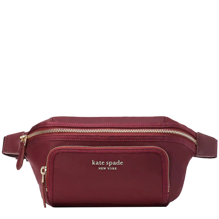 Kate Spade The Little Better Sam Nylon Medium Belt Bag in Dark Merlot k4468