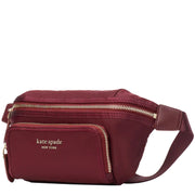 Kate Spade The Little Better Sam Nylon Medium Belt Bag in Dark Merlot k4468