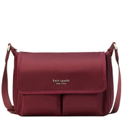 The Little Better Sam Nylon Medium Messenger Bag in Dark Merlot k5051