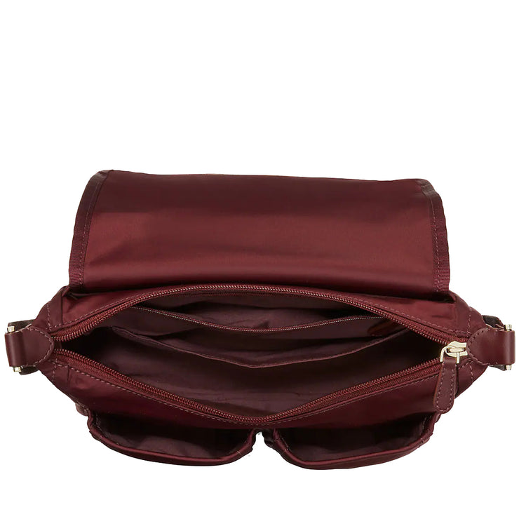 The Little Better Sam Nylon Medium Messenger Bag in Dark Merlot k5051