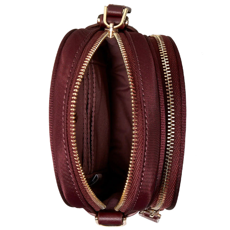 Kate Spade The Little Better Sam Nylon North South Phone Crossbody Bag in Dark Merlot k4923