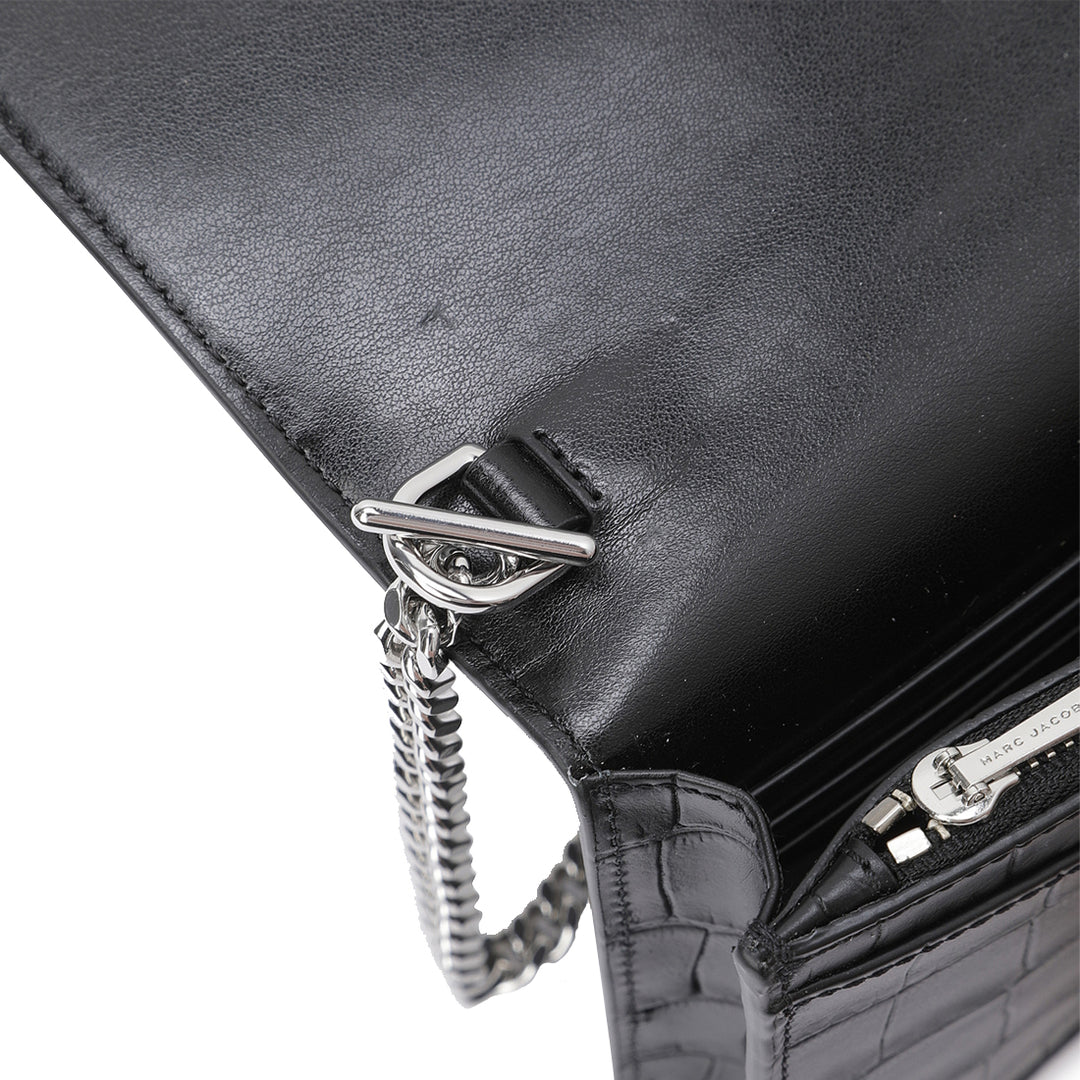 Marc Jacobs Croc Embossed Party On-A-Chain Crossbody/ Clutch