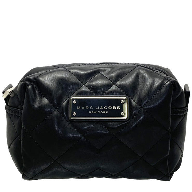 Marc Jacobs Moto Leather Large Quilted Cosmetic Pouch in Black S202M01RE21