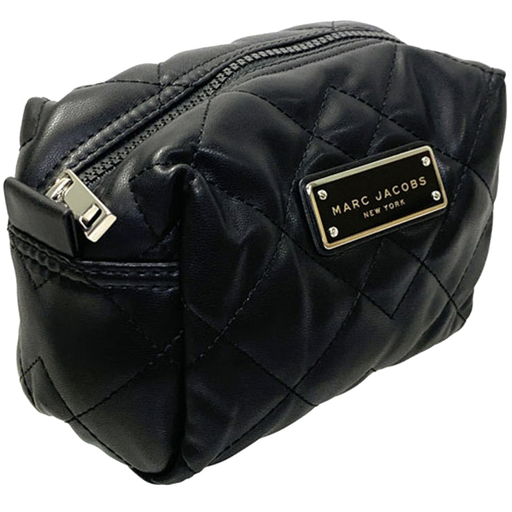 Marc Jacobs Moto Leather Large Quilted Cosmetic Pouch in Black S202M01RE21