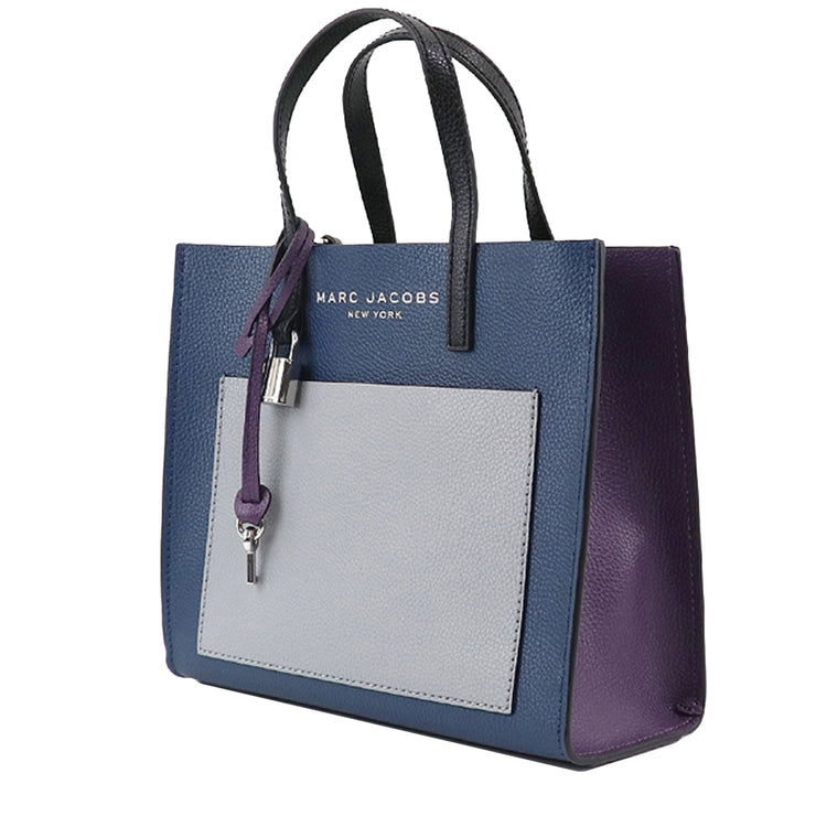 Marc Jacobs Mini Grind Colorblock Leather Tote Bag in Azure Blue Multi M0016132