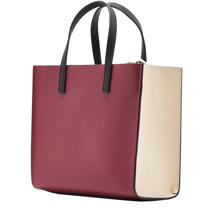 Marc Jacobs Mini Grind Colorblock Leather Tote Bag in Pomegranate Multi M0016132