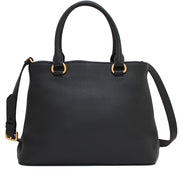 Prada 1BA058 Vitello Phenix Leather Convertible Bag- Black