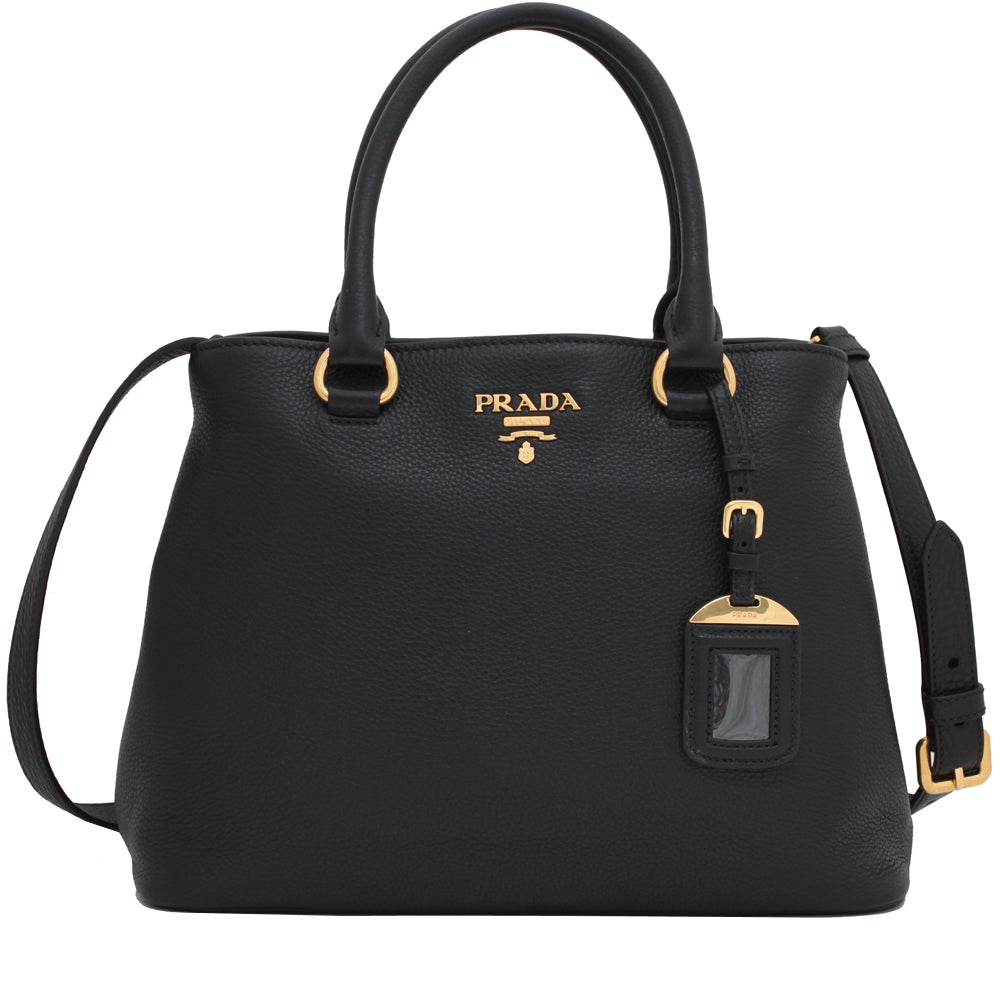 PRADA ２Wayショルダーバッグ　1BA058 Prada 1BA058 Vitello Phenix Leather Convertible Bag – PinkOrchard.com