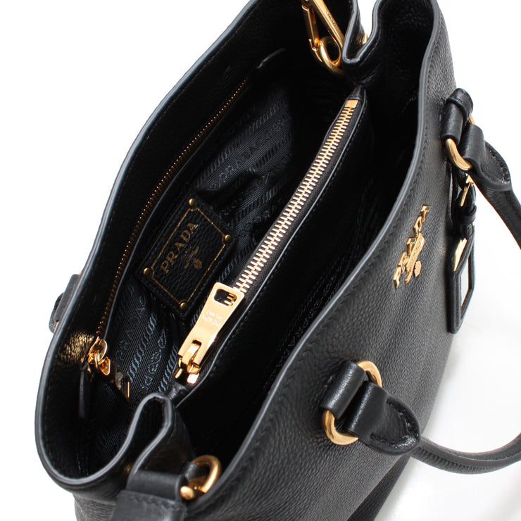 Prada 1BA058 Vitello Phenix Leather Convertible Bag- Argilla