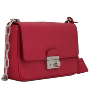 Prada 1BD974 Saffiano Soft Leather Flap Shoulder Bag- Peonia