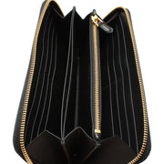 Prada 1ML506 Saffiano Leather Zip Around Long Wallet - Black