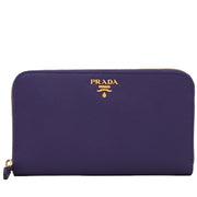 Prada 1ML506 Saffiano Multic Leather Zip Around Long Wallet - Violet + Peony