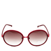 Ladies Round Leather Effect Sunglasses