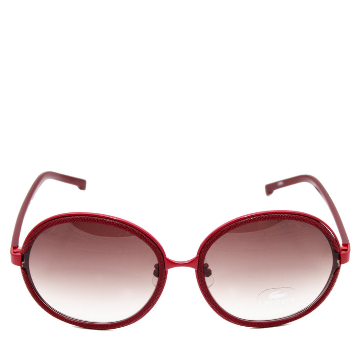 Ladies Round Leather Effect Sunglasses