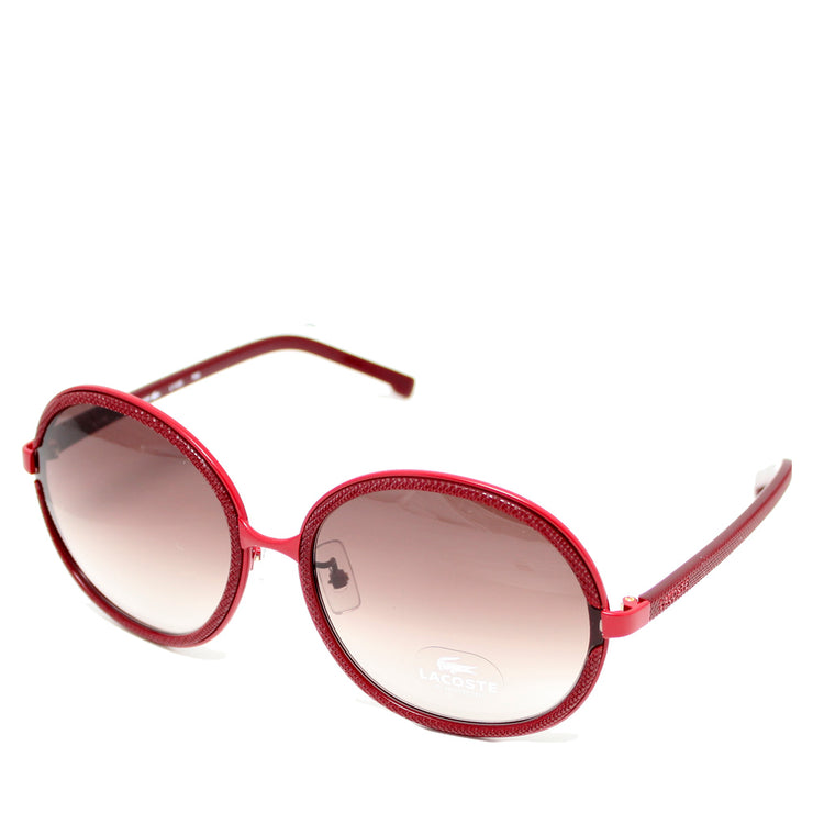 Ladies Round Leather Effect Sunglasses