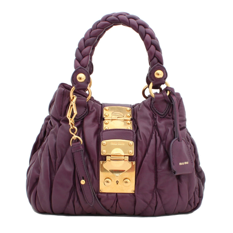 Miu Miu Matelasse Braided Handle Convertible Bag