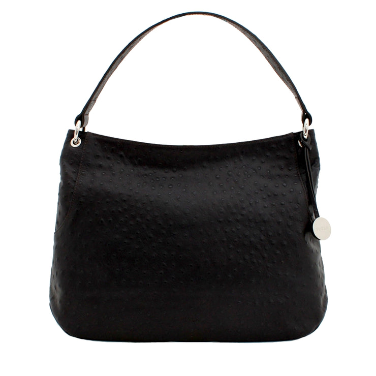 Ostrich Embossed Leather New Zarina Hobo