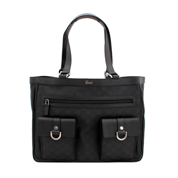 Gucci GG Nylon Double Pocket Square Tote Bag