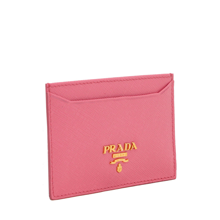 Prada 1MC208 Saffiano Leather Card Holder- Black