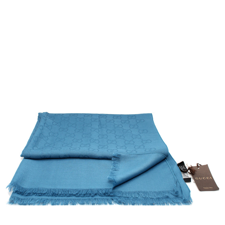 Gucci GG Pattern Wool & Silk Shawl Scarf (Big)